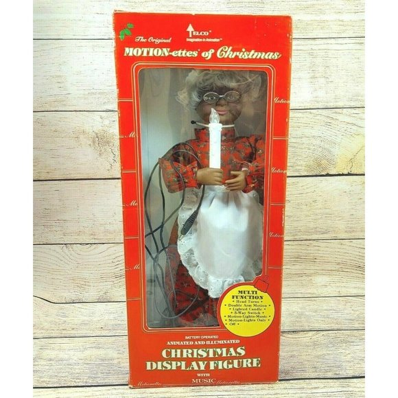 Mrs. Christmas w/Candle VTG Telco Animated Illuminated Figure Holiday Gift Décor - Picture 1 of 9